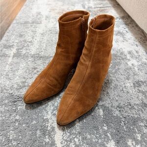Maje Brown Suede Ankle Boots